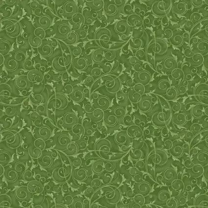 108" Swirls and Twirls Sage Green Cotton Wideback Fabric per yard