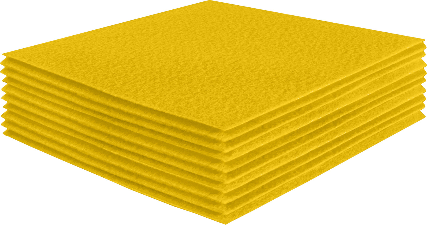 FabricLA Acrylic Felt Craft Sheet Packs – Yellow | Soft 100% Acrylic Felt Sheets for DIY & Crafts