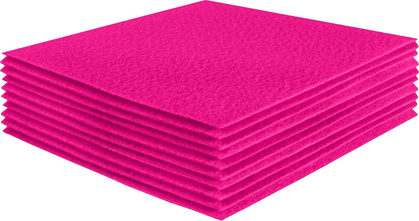 FabricLA Acrylic Felt Craft Sheet Packs – Neon Pink | Soft 100% Acrylic Felt Sheets for DIY & Crafts
