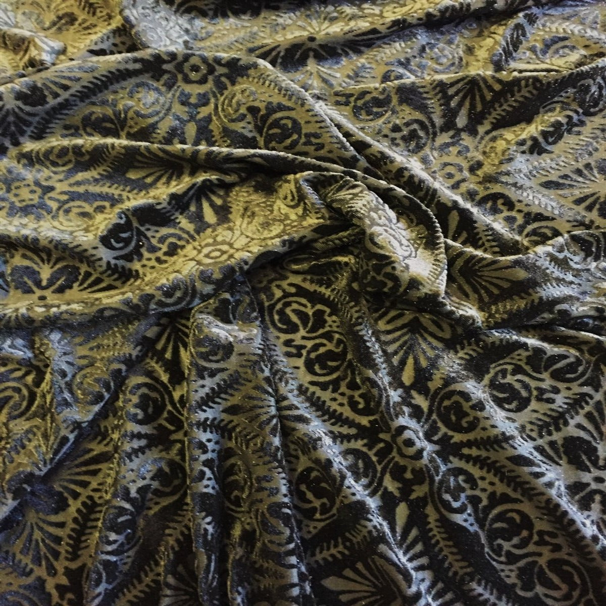 Lili Damask Burnout Stretch Velvet Fabric