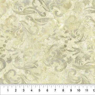 Natural Cream Changes In Seasons Cotton Batik 44"/45" Fabric Per Yard