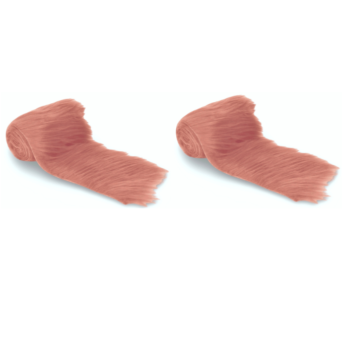 FabricLA Mohair Shaggy Faux Fur Fabric - Pre Cut Strips | Trim Ribbon | DIY Craft, Hobby, Costume, Decoration - Pack of 2