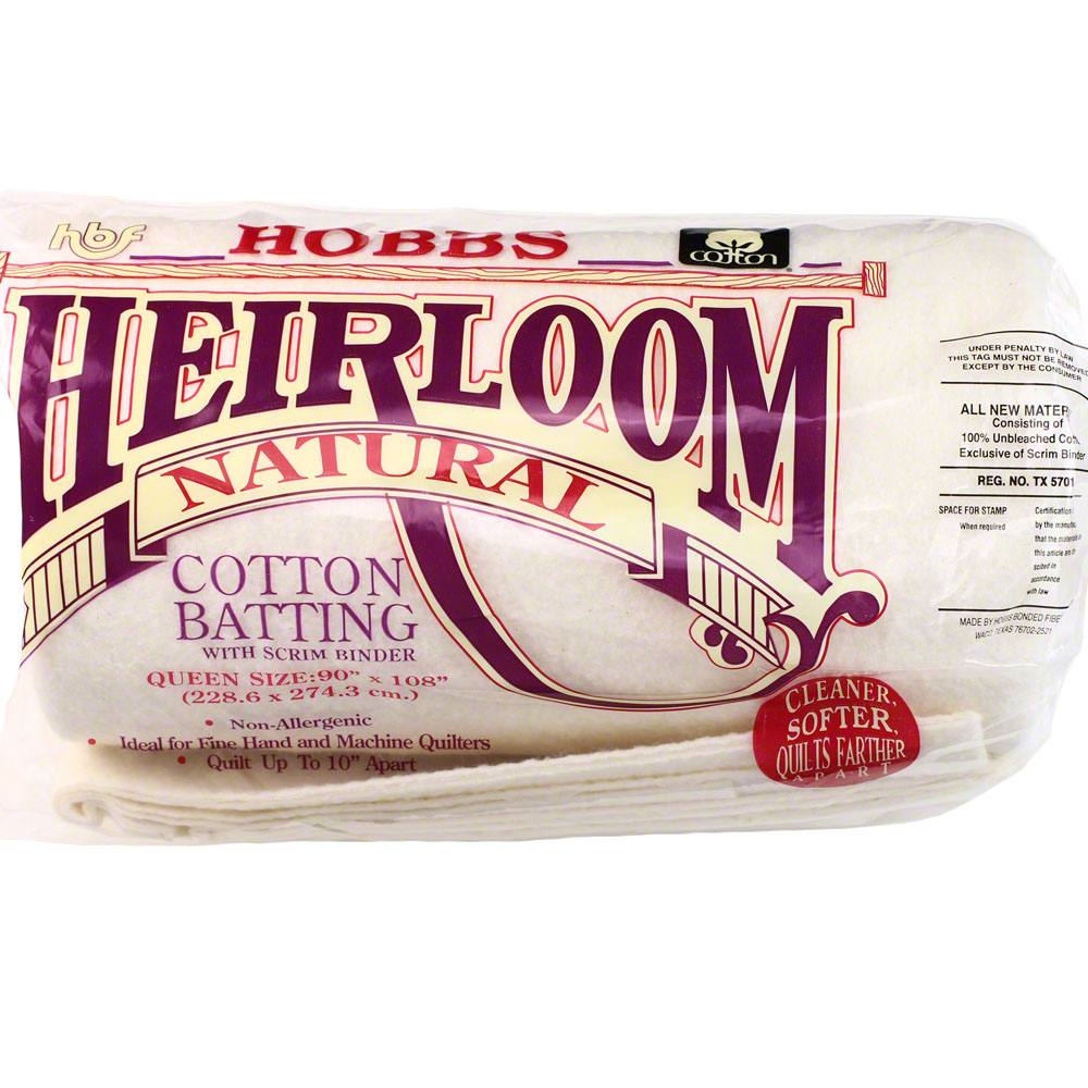 Hobbs Heirloom Natural Unbleached Cotton Batting with Scrim