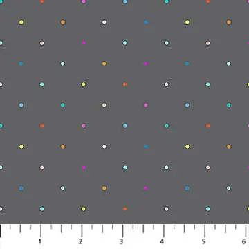Ditsy Dots Gray Multi Dewfall Cotton 44"/45" Fabric Per Yard