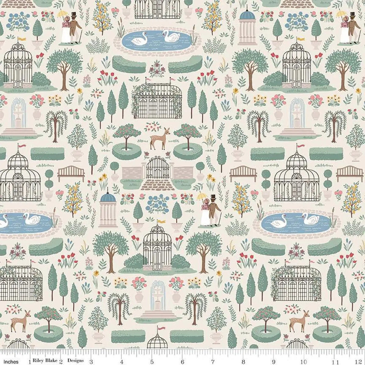 Emma Highbury Cream 43"/44" Fabric Per Yard