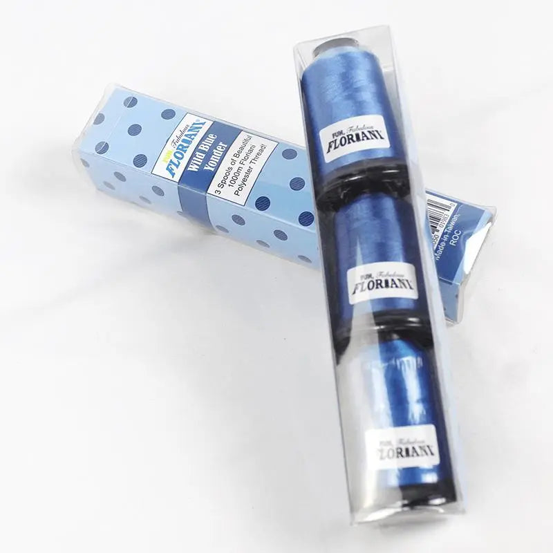 Floriani Thread 3 SPOOL SET- WILD BLUE YONDER BLUE