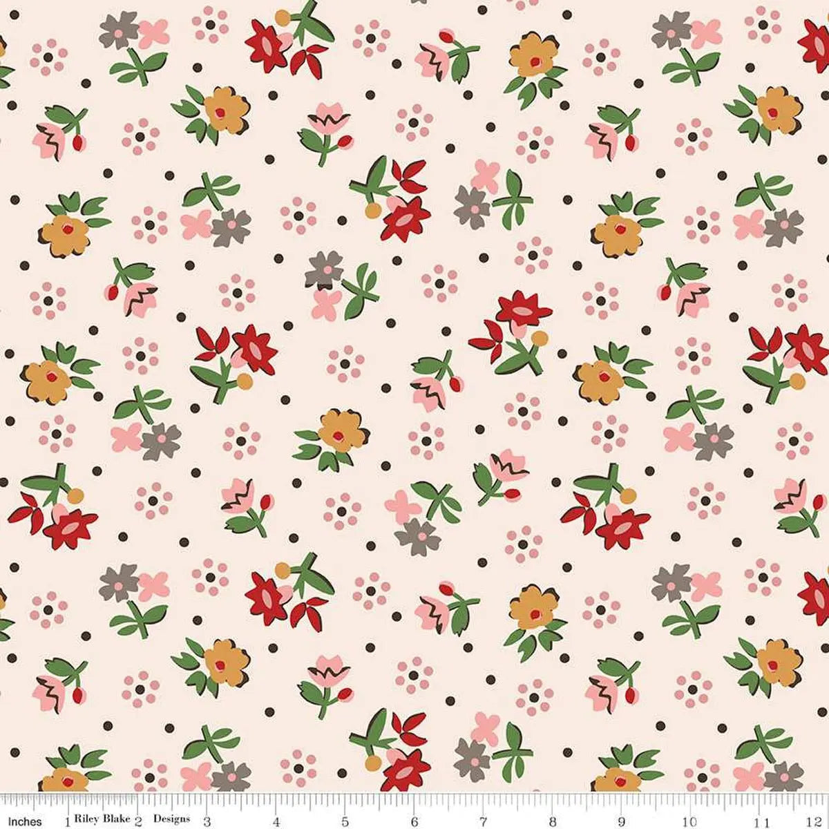 Gentler Times Reunion Coral Cotton Wideback Fabric per yard