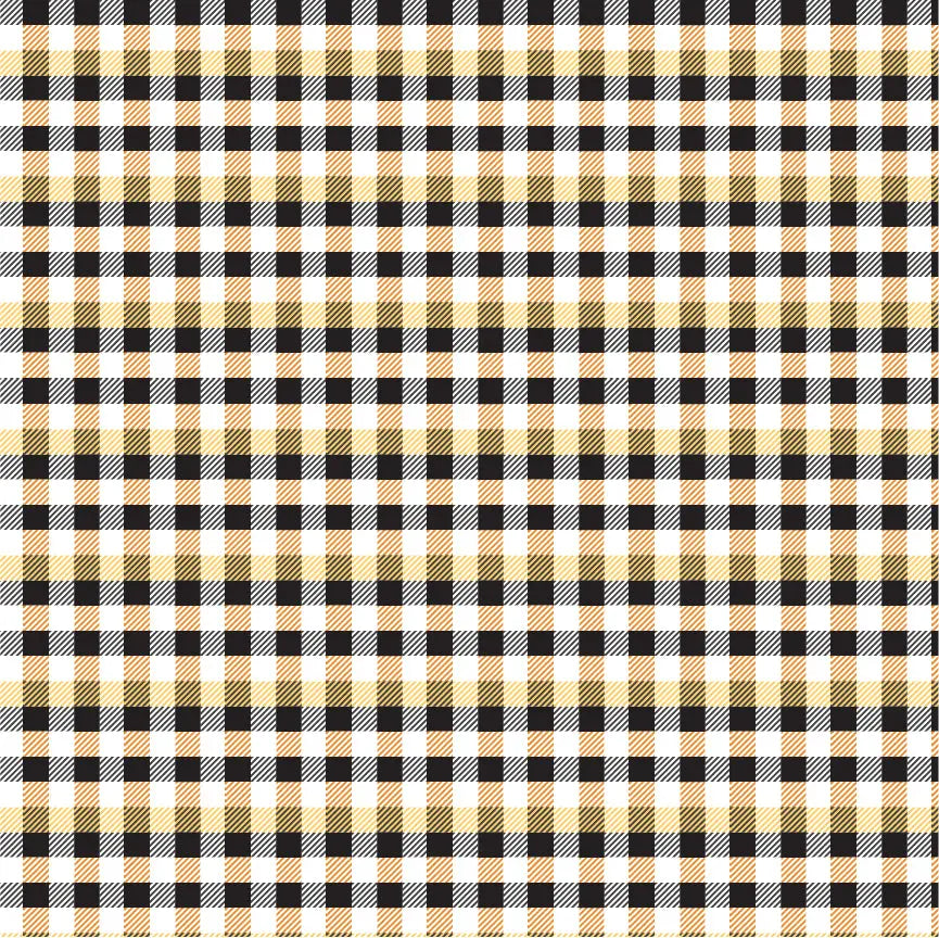 Halloween Plaid Poppie Cotton Black 44"/45" Fabric Per Yard