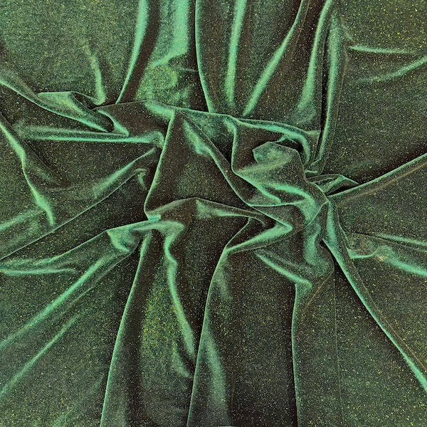 Misty Glitter Stretch Velvet Spandex Fabric