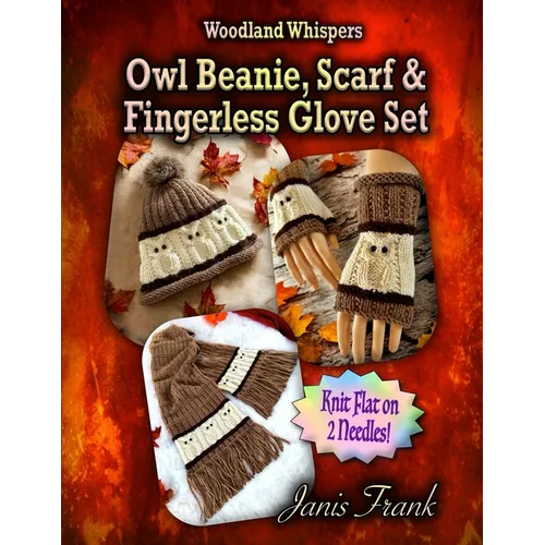 Owl Beanie, Scarf and Fingerless Glove Set