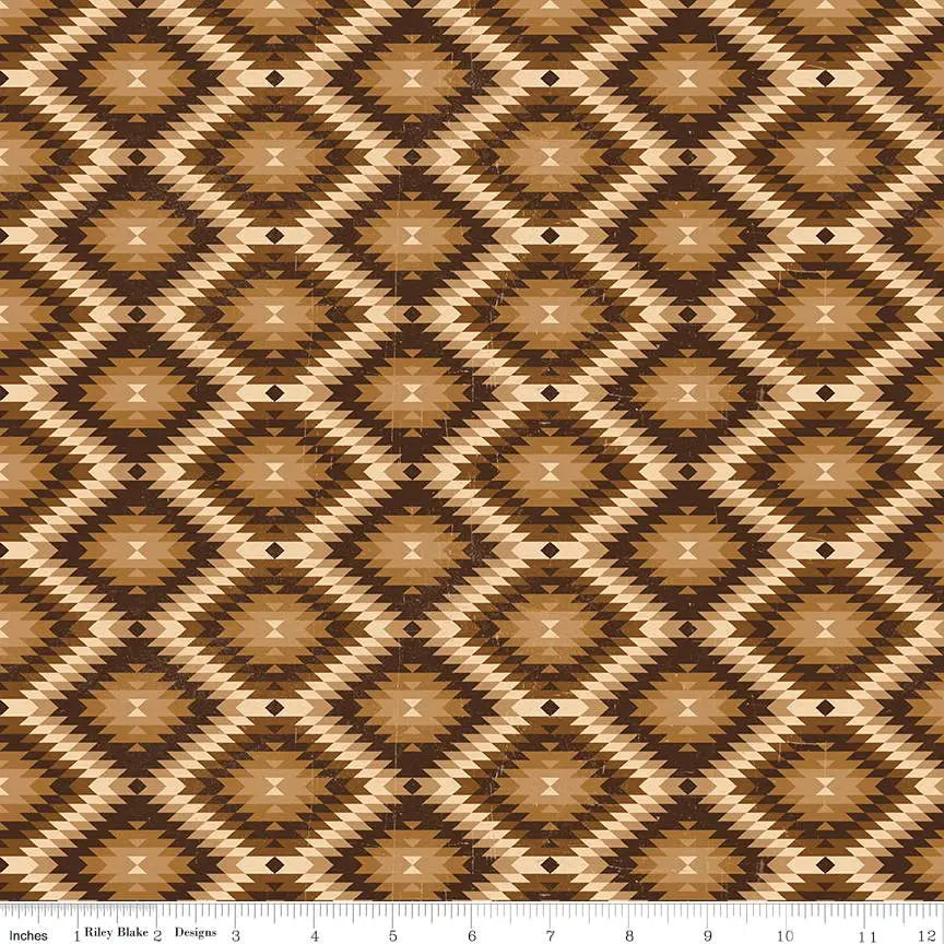John Wayne American West Southwest Brown 43"/44" Fabric Per Yard