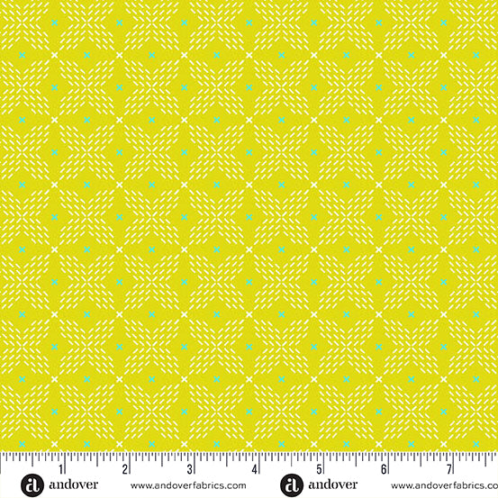 Limeaid Double Crossed Color Pop Playground Cotton 44"/45" Fabric Per Yard