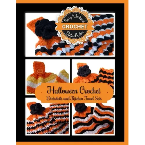 Halloween Crochet Dishcloth and Kitchen Towel Sets