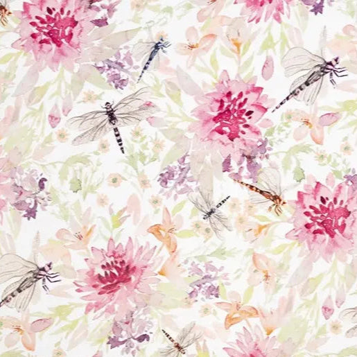 Multi Wild Dragonfly Digital Cuddle Elderberrry Fabric per yard - ( 2/3 Yard Pack )