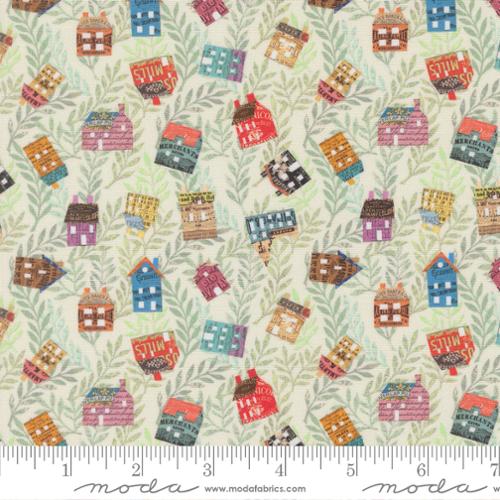 Paper Hamlet Paper Tossed Houses Cotton 44"/45" Fabric Per Yard