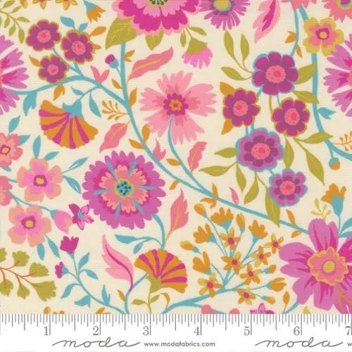 Parlor Wild And Free Cream Cotton 44"/45" Fabric Per Yard