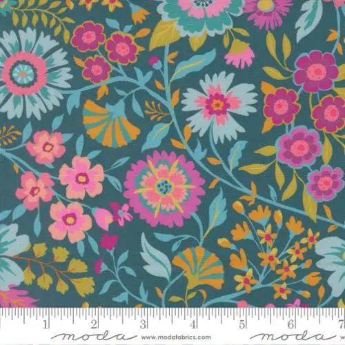 Parlor Wild And Free Peacock Cotton 44"/45" Fabric Per Yard