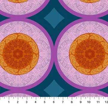 Perennial Borders Doily in Amber AMT138-82L Cotton 44"/45" Fabric Per Yard