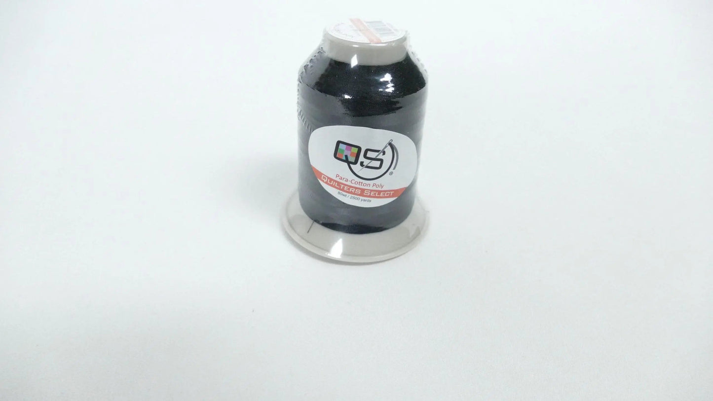 Quilters Select Para-Cotton Poly Thread - 80WT BLACK 2500 YD