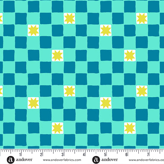 Reef Twinkle Tiles Color Pop Playground Cotton 44"/45" Fabric Per Yard