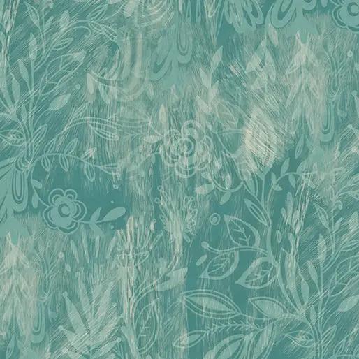 Shadows Light Teal Affinity Cotton 44"/45" Fabric Per Yard