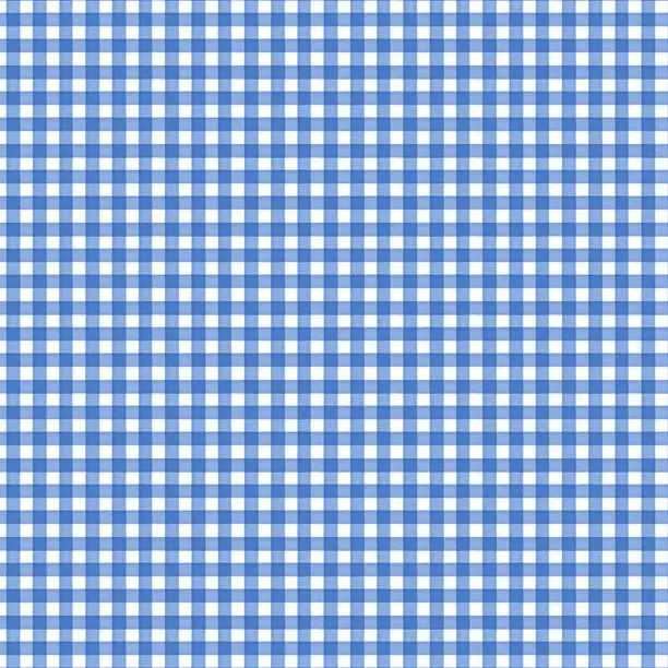 Sweet Cherry - Gingham Blue/White Cotton 44"/45" Fabric Per Yard