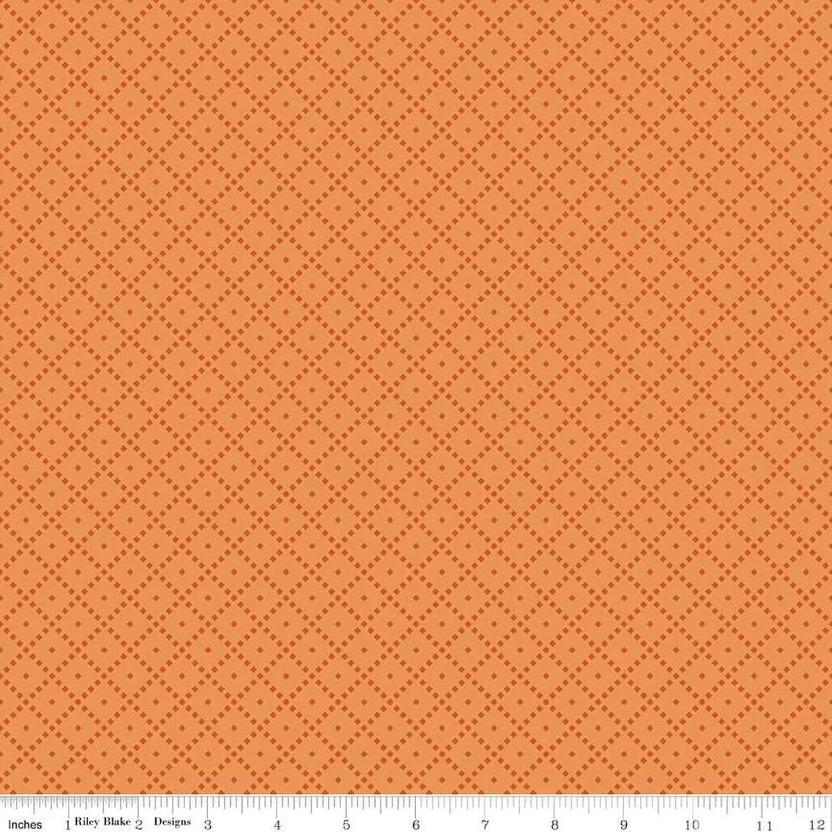 The Awe of Autumn Grid Creamsicle 43"/44" Fabric Per Yard