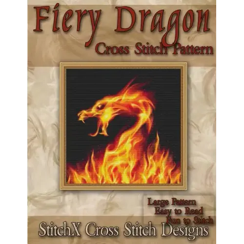 Fiery Dragon Cross Stitch Pattern