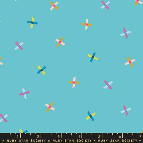 Washi Plus Turquoise 43"/44" Fabric Per Yard