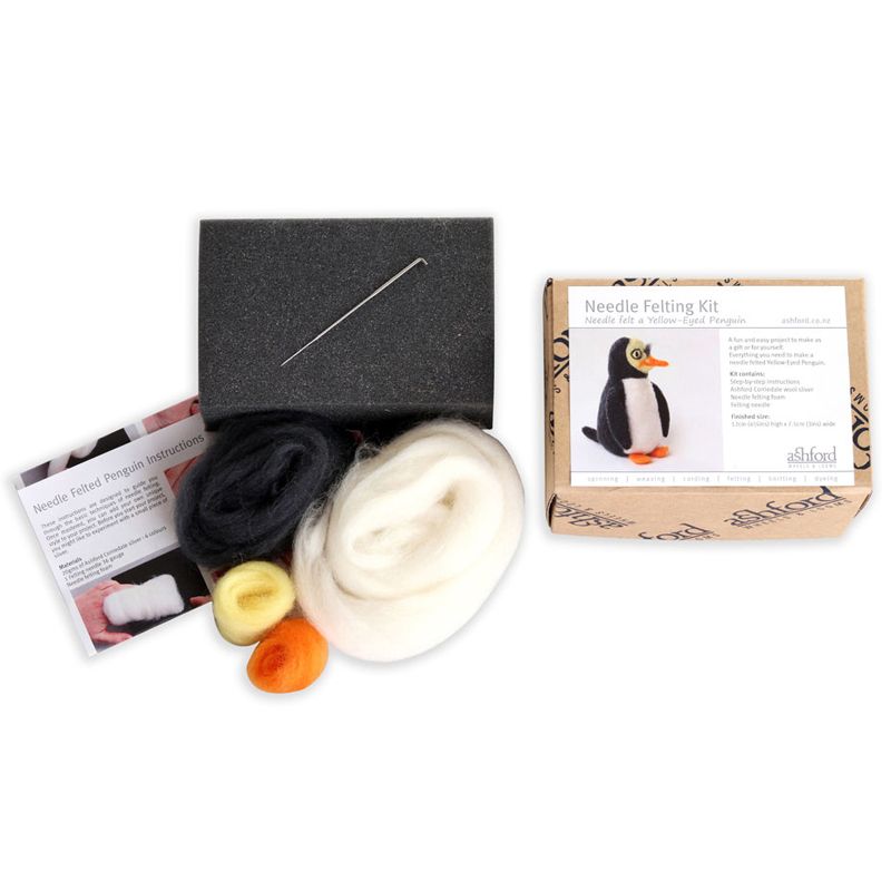 Ashford Needle Felting Kit - Yellow-Eyed Penguin