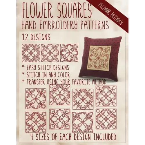 Flower Squares Hand Embroidery Patterns