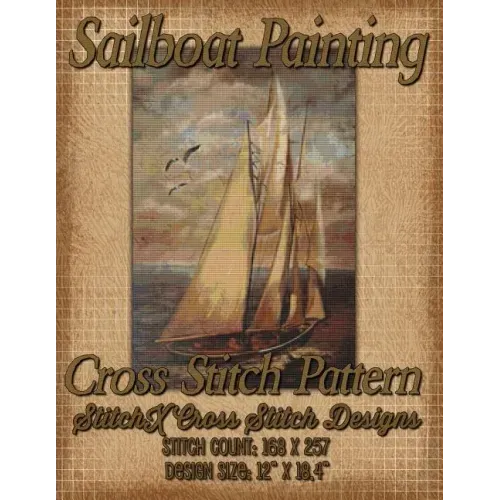 Sailboat Painting Cross Stitch Pattern
