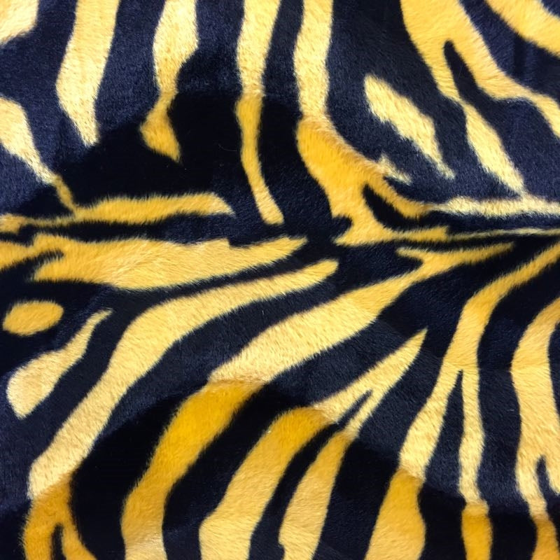 Big Zebra Print Velboa Faux Fur Fabric
