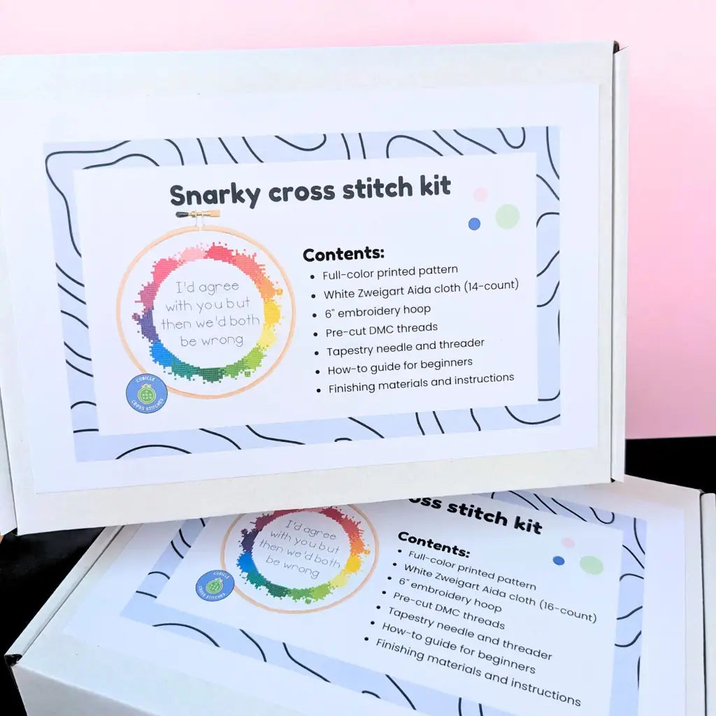 I'd agree with you but... Snarky Rainbow Cross Stitch Kit by Room for Calm