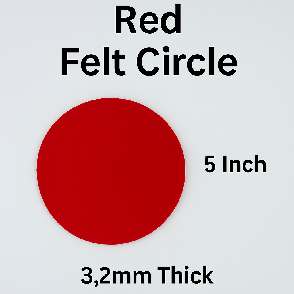 3.2mm Thick Premium Felt Circle – 5 Inch – (Pack of 5) – Multiple Colors