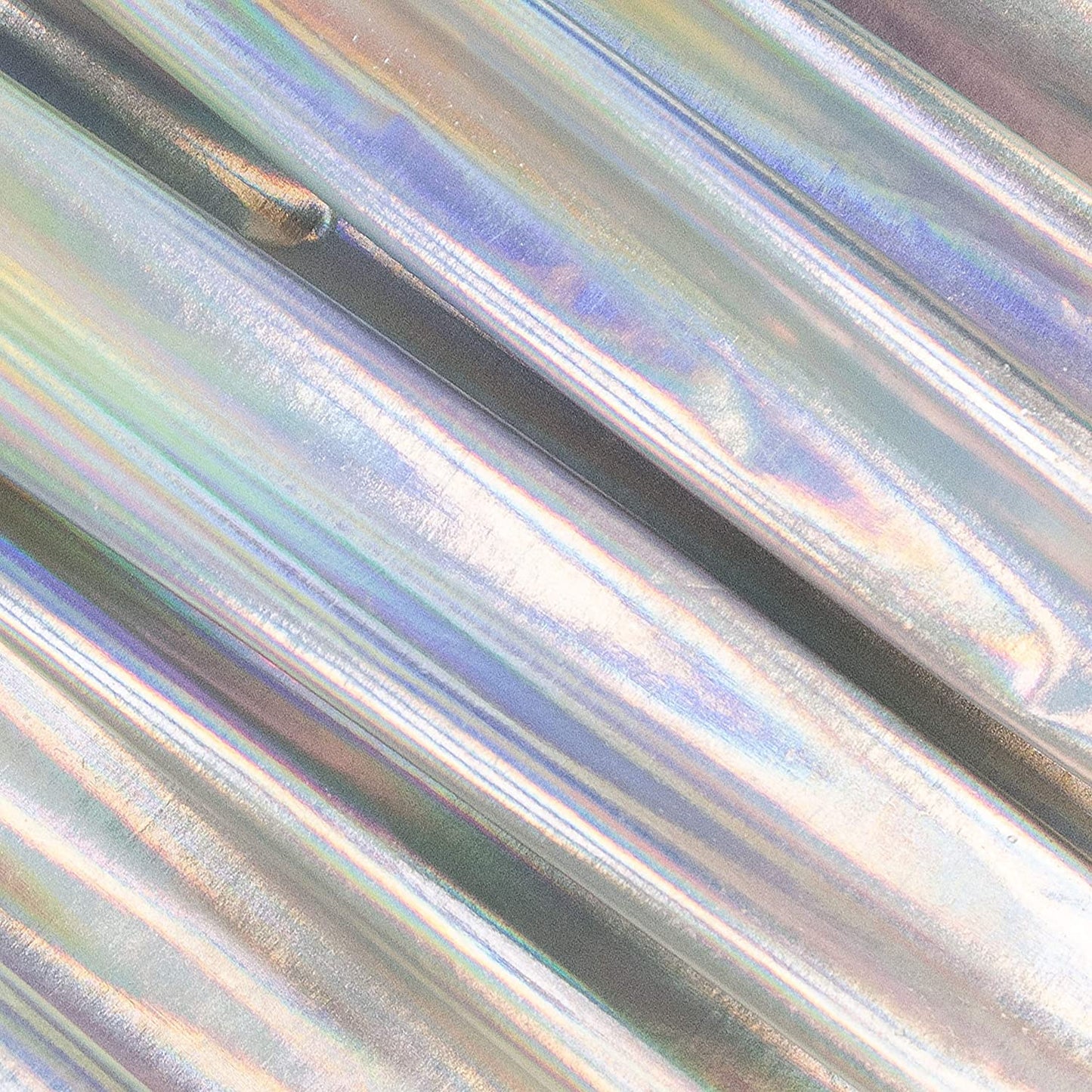 Hologram Metallic Foil Spandex Knit Fabric 4-Way Stretch, 60" Inch Wide | Silver Iridescent