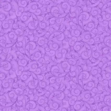 108" Swirls and Twirls Lilac Purple Cotton Wideback Fabric per yard