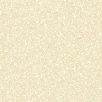 108" Swirls and Twirls Natural Cream Cotton Wideback Fabric per yard