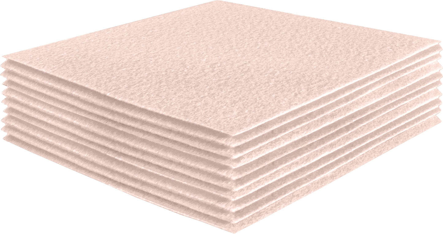 FabricLA Acrylic Felt Craft Sheet Packs – Ivory | Soft 100% Acrylic Felt Sheets for DIY & Crafts