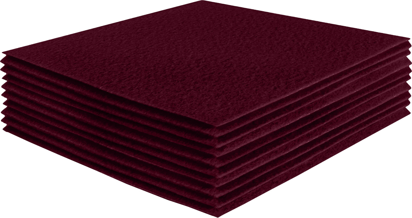 FabricLA Acrylic Felt Craft Sheet Packs – Burgundy | Soft 100% Acrylic Felt Sheets for DIY & Sewing Projects