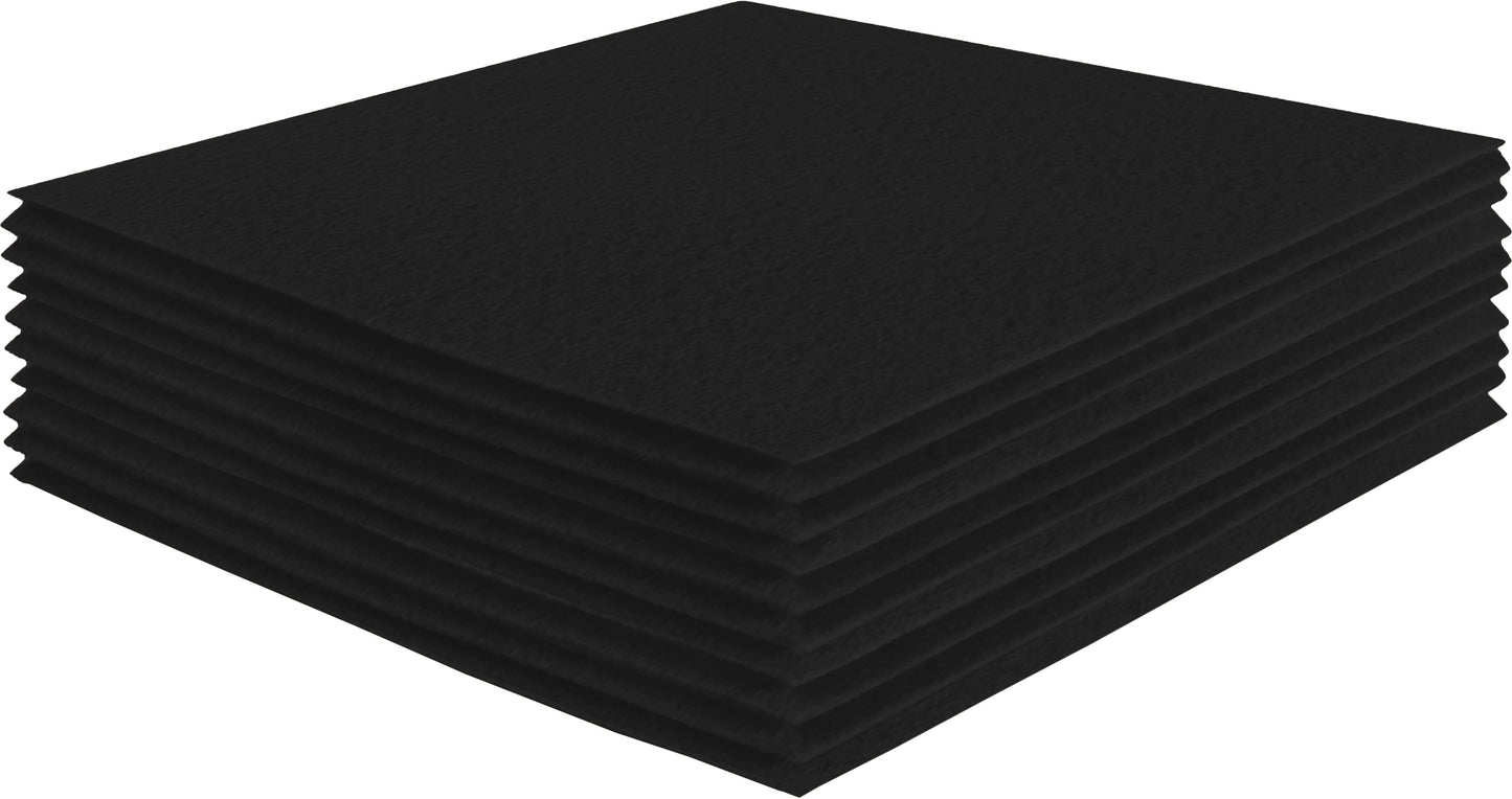 FabricLA Acrylic Felt Craft Sheet Packs – Black | Soft 100% Acrylic Felt Sheets for DIY & Sewing