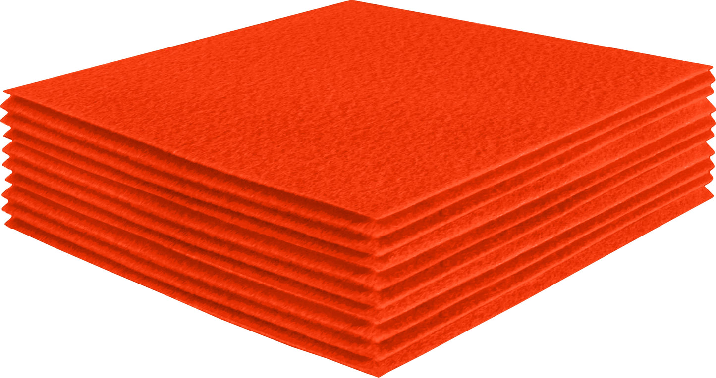 FabricLA Acrylic Felt Craft Sheet Packs – Neon Orange | Soft 100% Acrylic Felt Sheets for DIY & Crafts