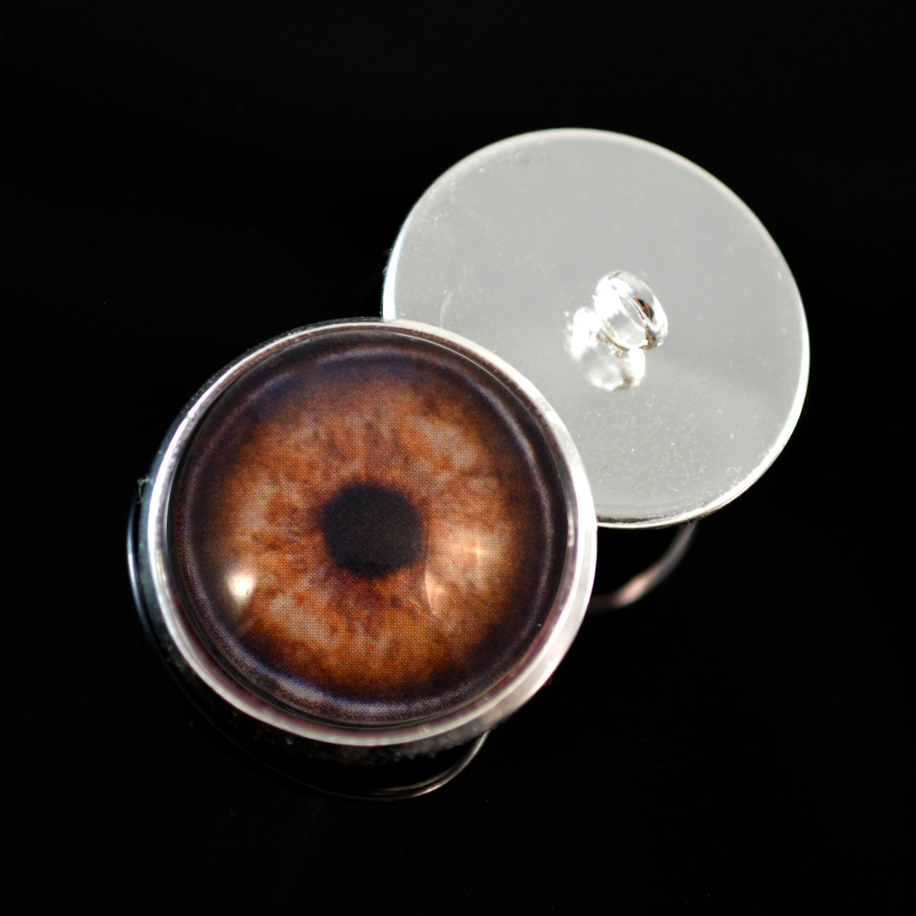 Dark Brown Elephant Sew-On Button Glass Eyes