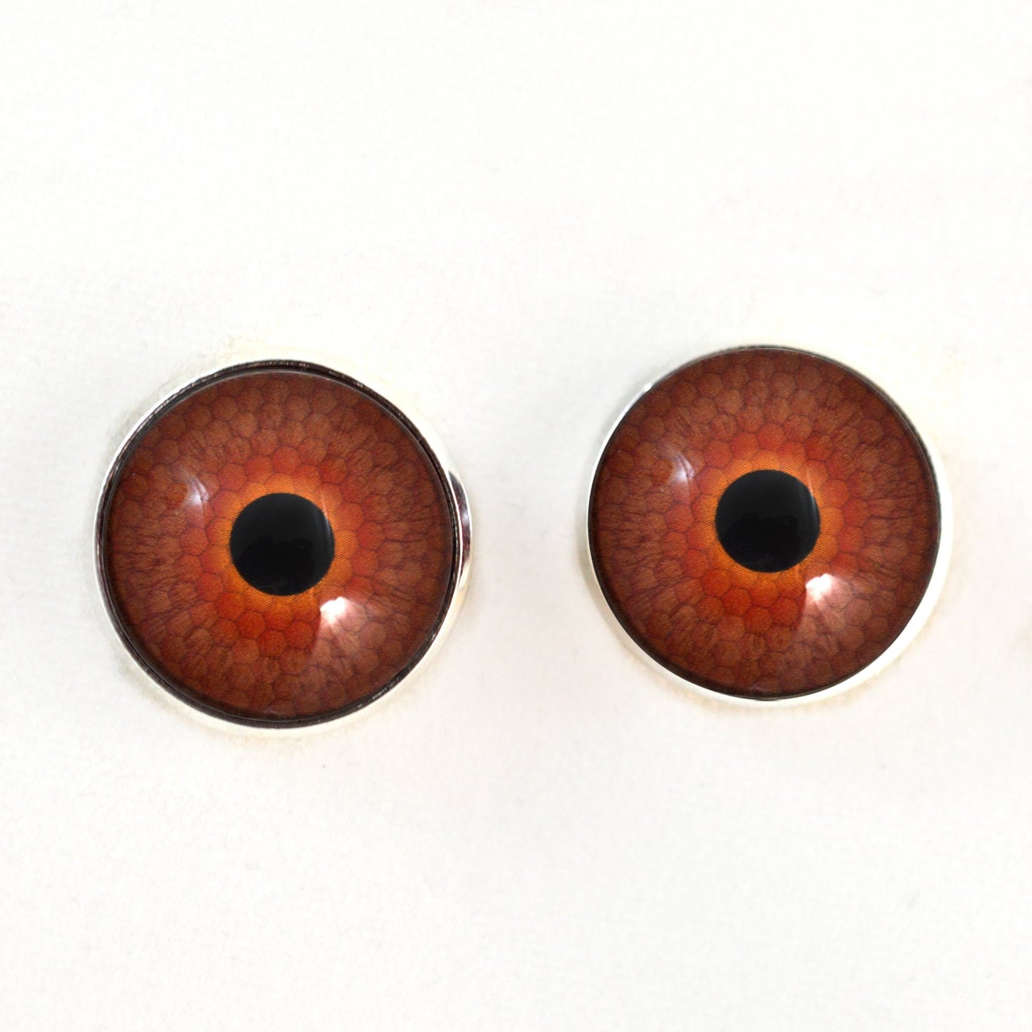 Amber Honeycomb Sew-On Button Glass Eyes
