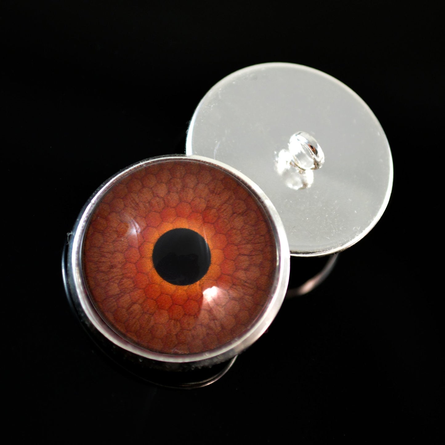 Amber Honeycomb Sew-On Button Glass Eyes