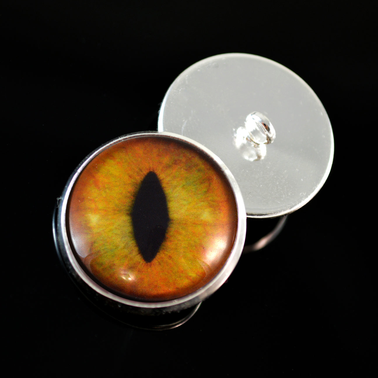 Creamy Orange Realistic Cat Sew-On Button Glass Eyes