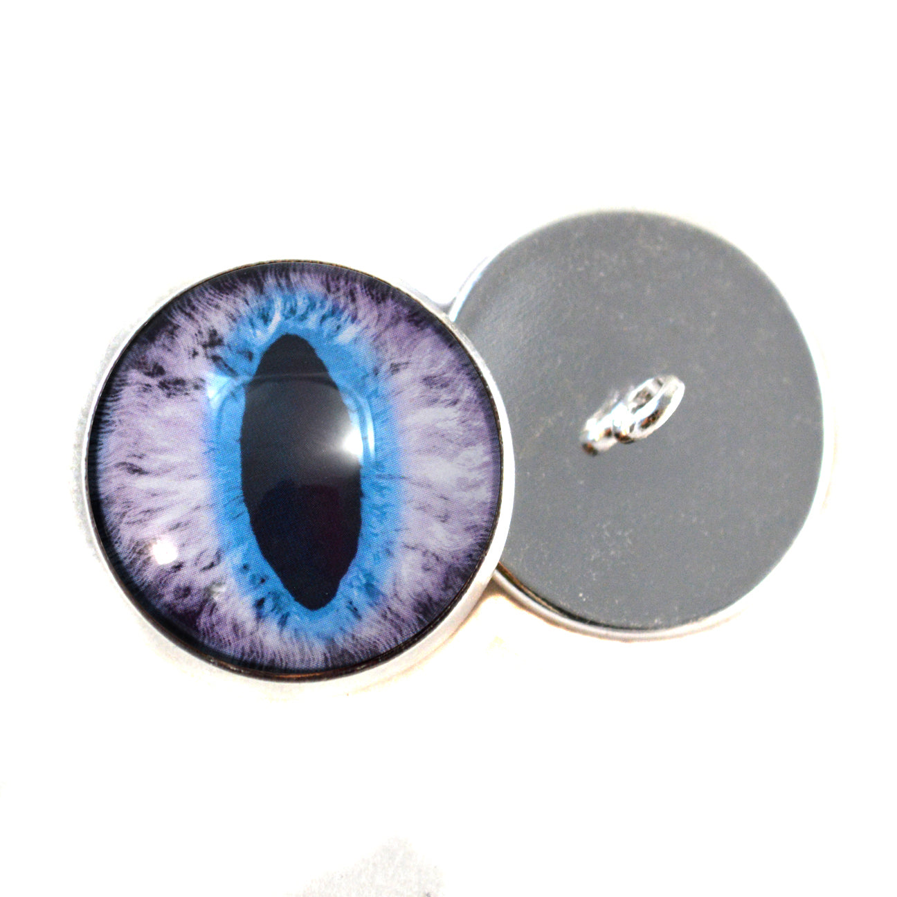Purple and Blue Cat Dragon Sew-On Button Glass Eyes