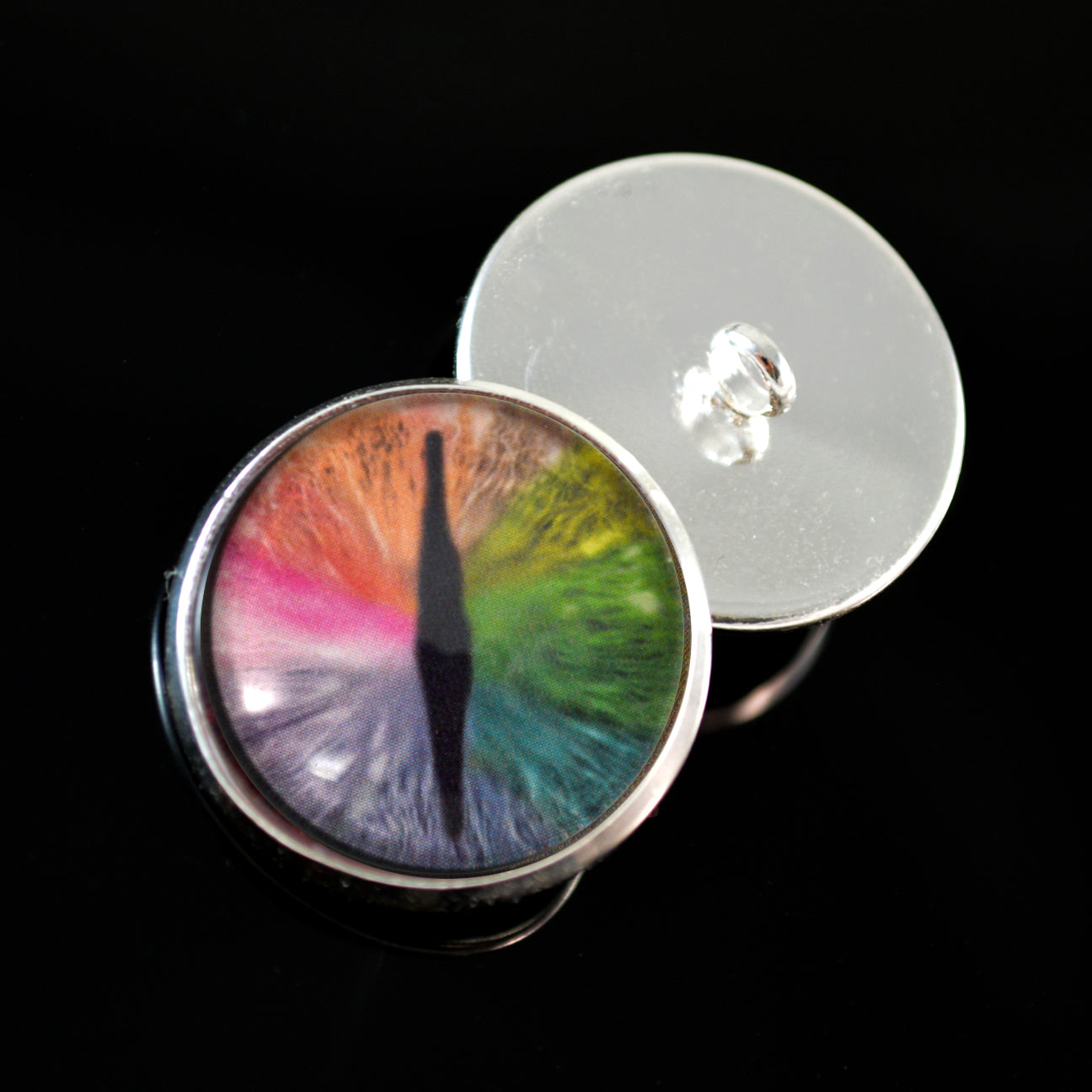 Rainbow Dragon Sew-On Button Glass Eyes