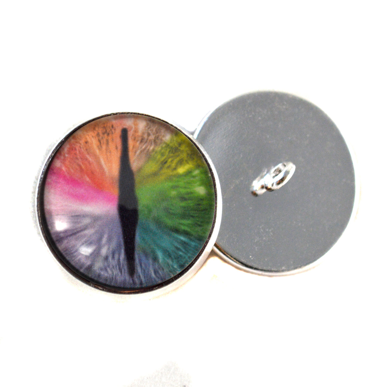 Rainbow Dragon Sew-On Button Glass Eyes