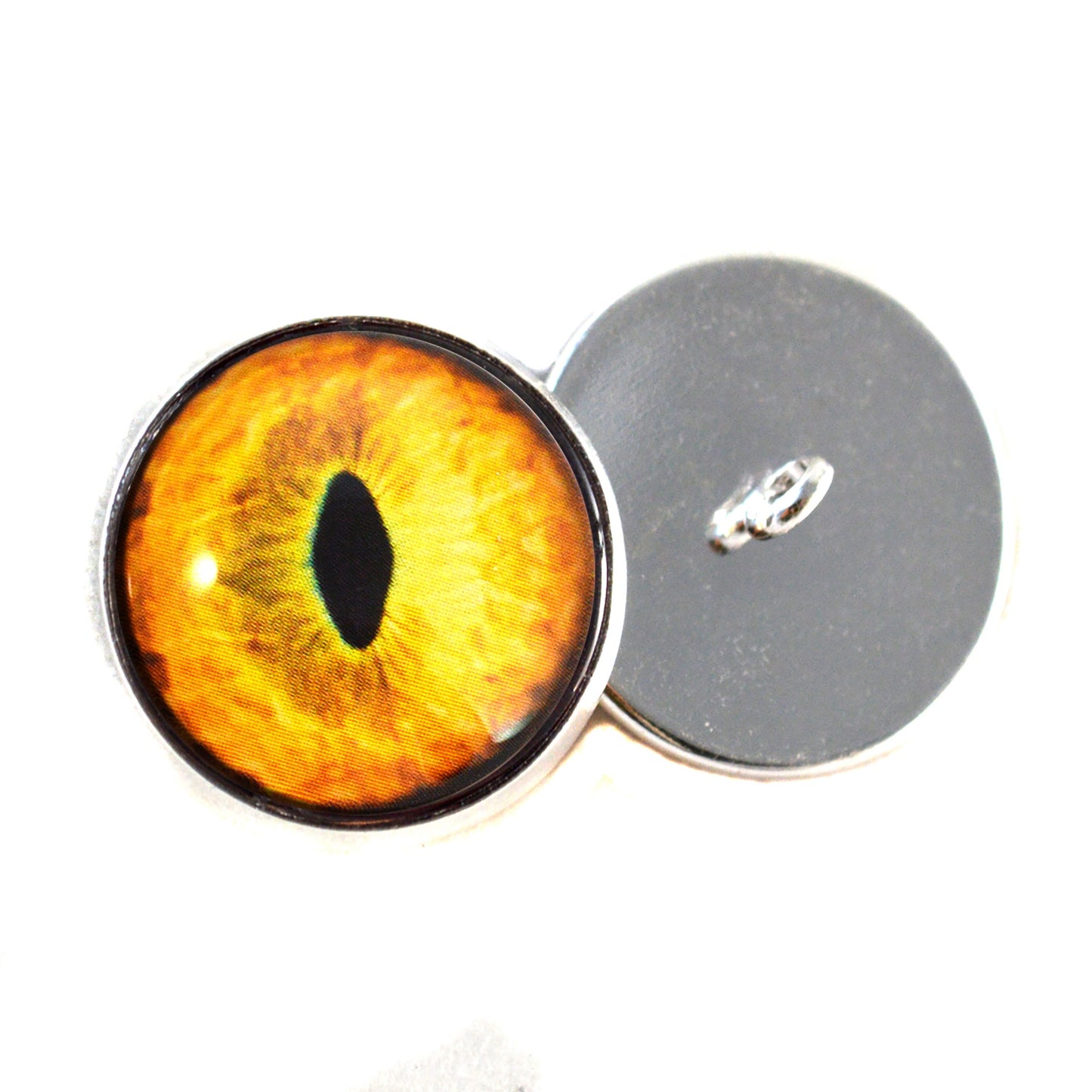 Goldenrod Tabby Cat Sew-On Button Glass Eyes